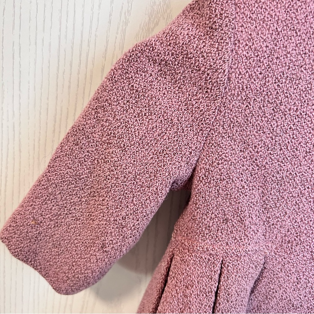 Vintage Girl Coat Pant Set 2 to 3 Years Pink Mauve Worsted Wool Samantha *FLAWS - Picture 9 of 16